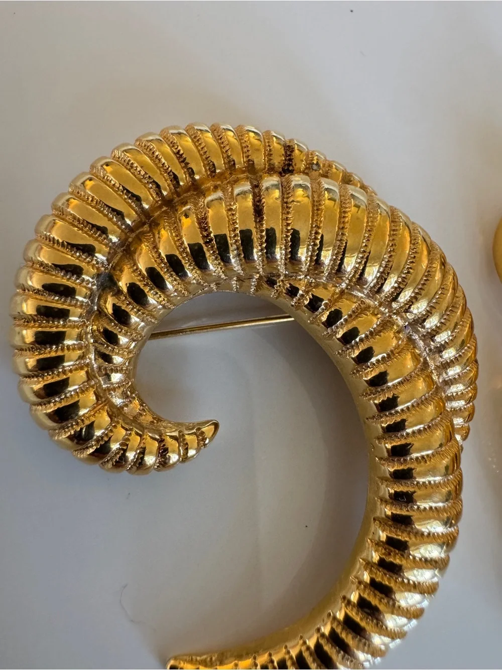 Monet Gold-Tone Spiral Brooch Trio - Sculptural Swirl Designs